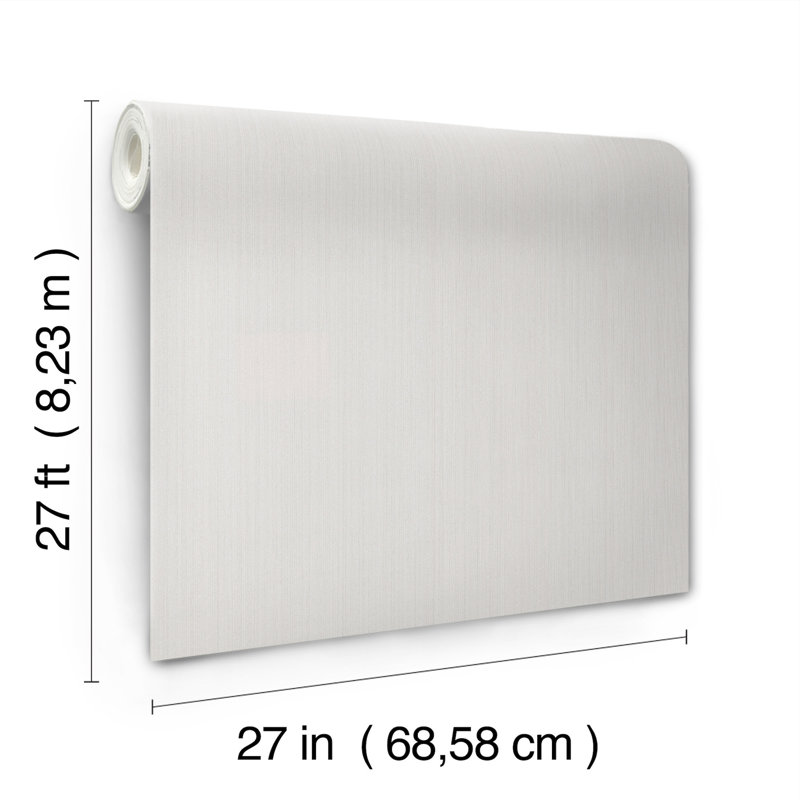 Camden Striped Vinyl Wallpaper Roll, Platinum