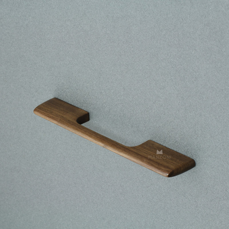 Sleek Designer Wood Cabinet Pull, Walnut,  6 5/16"