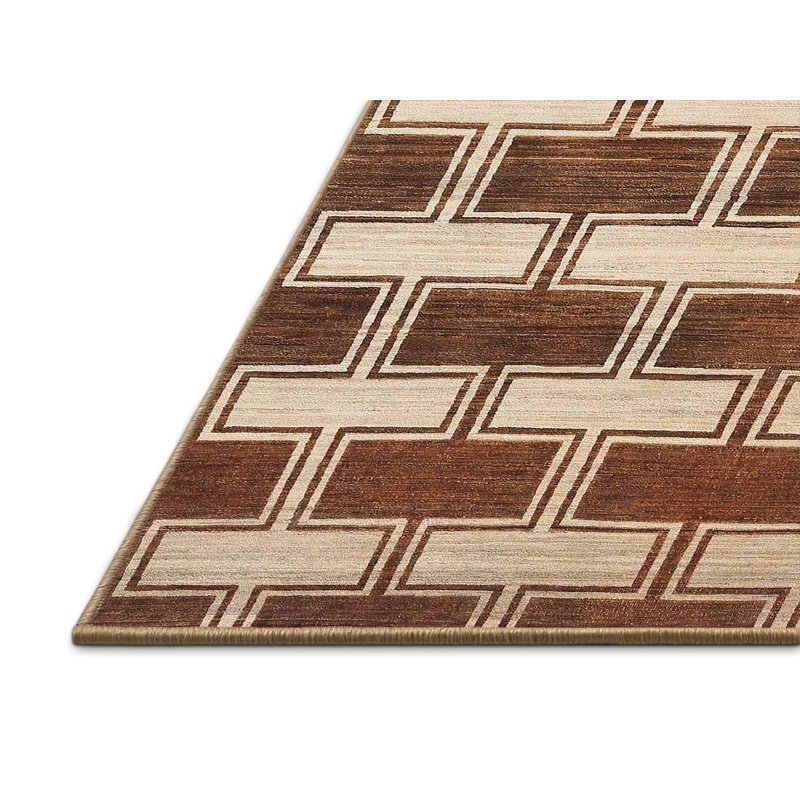 Tapis abstrait vert / brun, Rectangle 5 pi x 7 pi