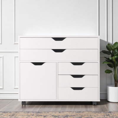 Holthaus 3-Section Multi-Storage Mobile Cabinet by Latitude Run