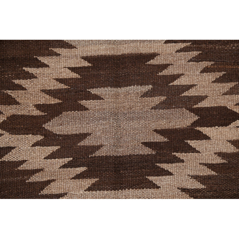 Tapis couleur terre en laine Kilim 5 x 7