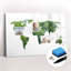 Magnetic Memo Board Whiteboard - 90 x 60 cm - With Marker and Magnets - World map ecology