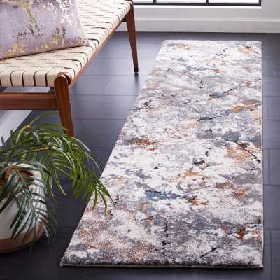 Tapis gris / ivoire Teit Shag 142