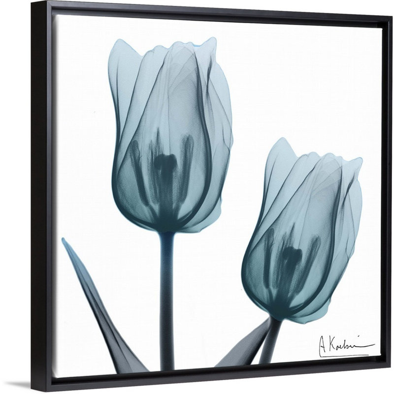«Midnight Sky Duo II» par Albert Koetsier, reproduction sur toile, Cadre noir, H 18 po x l 18 po x P 1,75 po