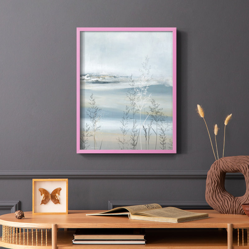 Reproduction encadrée de ruppie maritime douce - bois massif, H 28 po x l 22 po, Noir