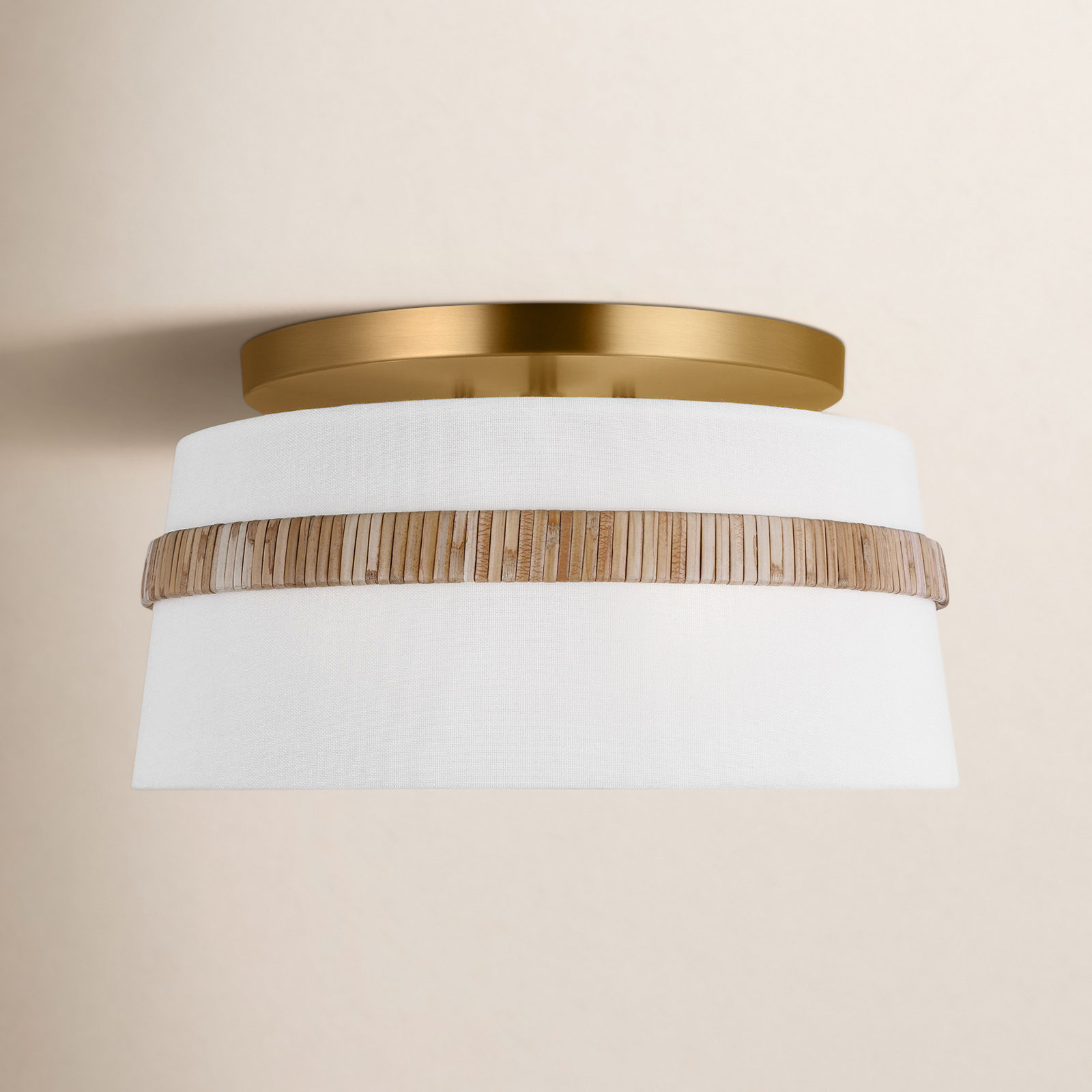 Daquavion 3 Light Fabric Flush Mount, 8.25" H x 14" W x 14" D
