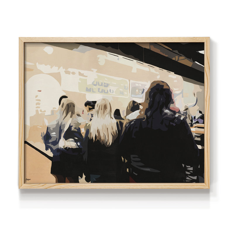 Late Night Queue -Framed Print - Restickable, H 8 po x l 10 po, Naturel