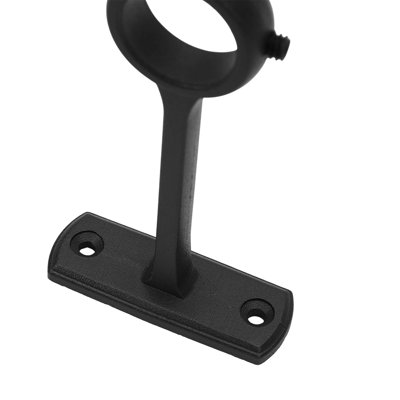 Black Carbon Steel Adjustable 2.5cm Bay Window Single Curtain Rod