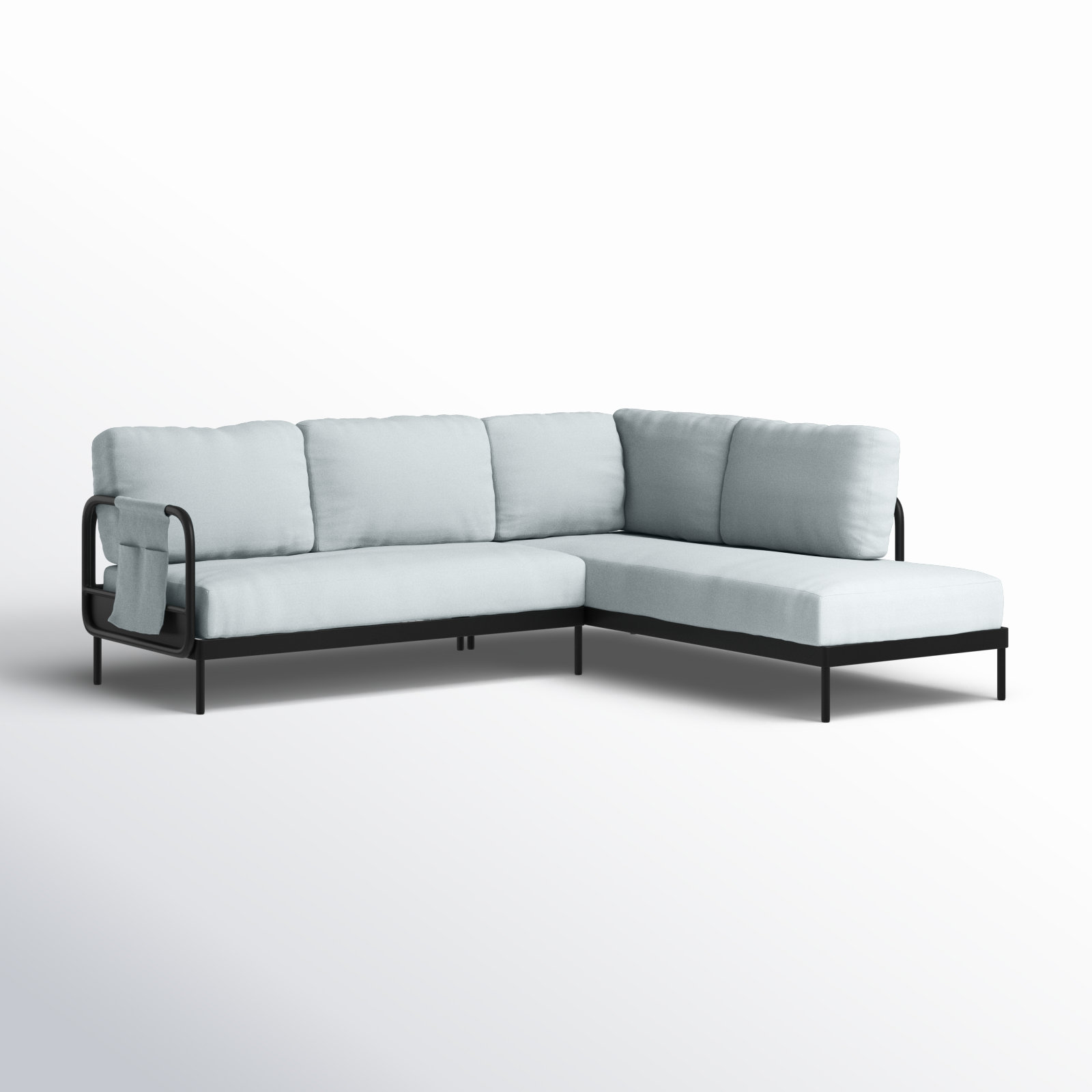 Darleen Aluminum Patio Sectional, Gray