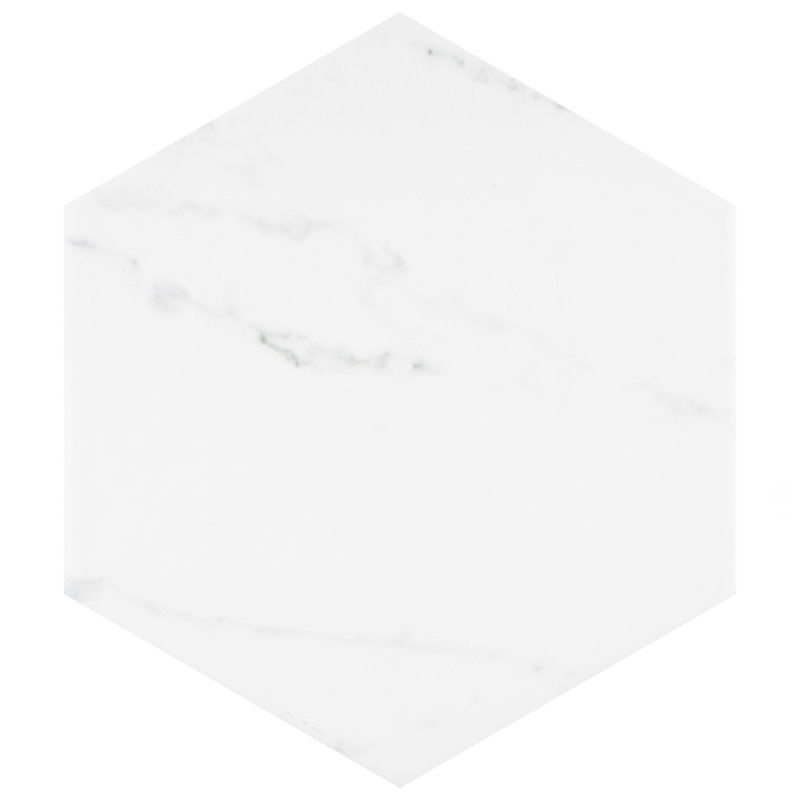 Classico Carrara 7" x 8" Porcelain Marble Look Wall & Floor Tile