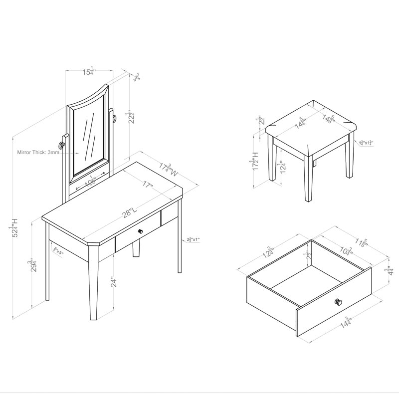 Ensemble de meuble-lavabo 3 pièces Hanna, Rose