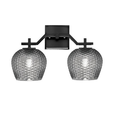 Bar pour salle de bain Headland illustré avec verre texturé fumée de 6 po