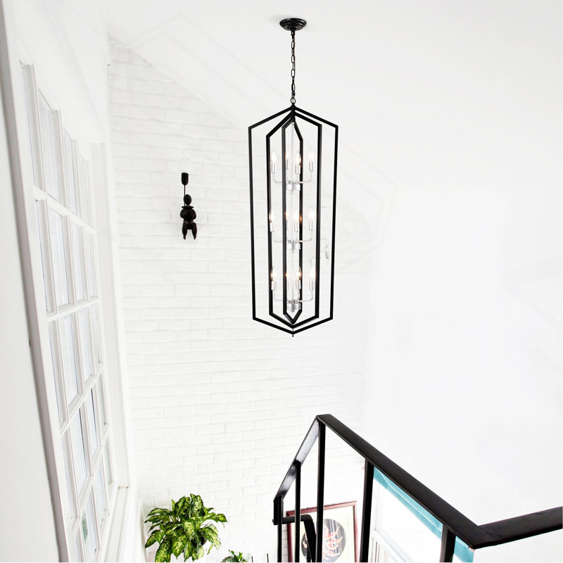 Lustre de cuisine à 12 lumières Farmhouse, 12 lumières , H 45,27 po x l 18,11 po x P 18,11 po