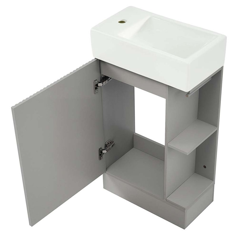 18.6" Bathroom Vanity with Sink, Cabinet, Gray
