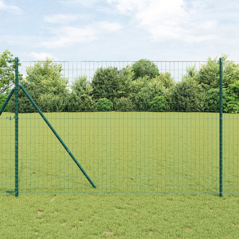 Galvanised Steel Border Fencing, Green, 150 x 1000 x 0.2 cm