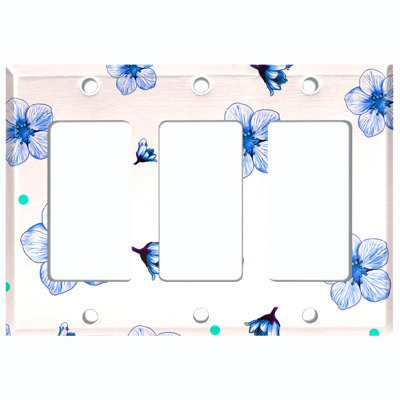 Patterned 3 - Gang Toggle Light Switch Standard Wall Plate