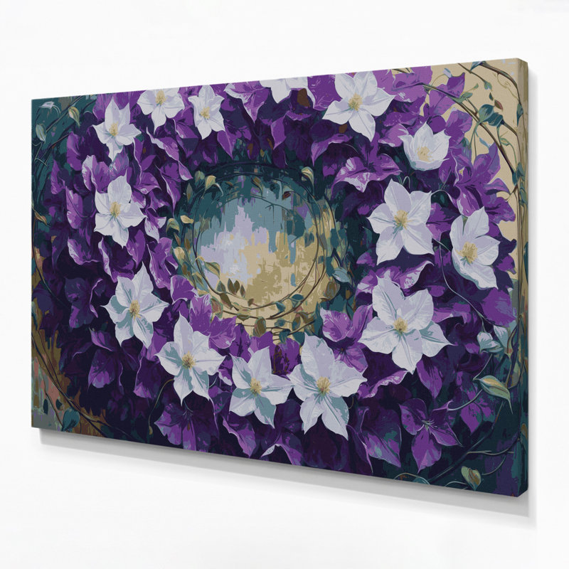 Art mural sur toile Botanical Clematis, H 11 po x l 14 po