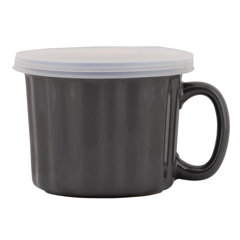 Infinity Stoneware Soup Mug, Charcoal Gray