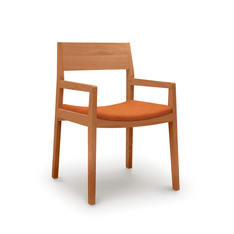 Iso Microsuede Arm Chair, Nile Polyester, Natural Cherry
