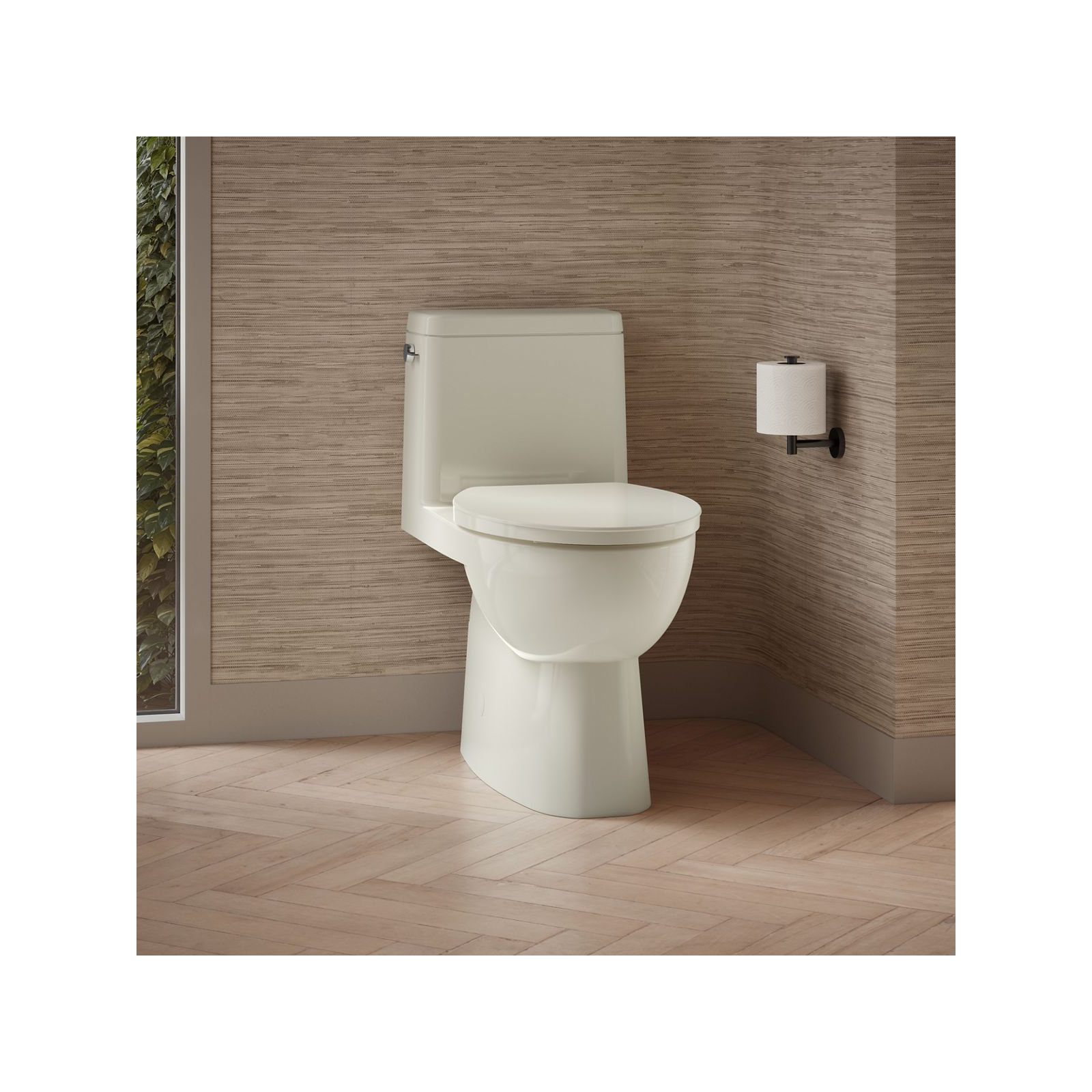 Reach 1.28 GPF Water Efficient Elongated Toilet, Biscuit