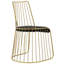 Chaise de salle à manger rembourrée en acier inoxydable Rivulet Gold par Modway-403927849