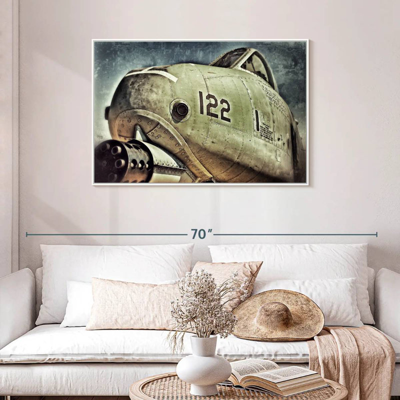 Avion à réaction Air Force, Cadre flottant blanc, 43 po x 29 po