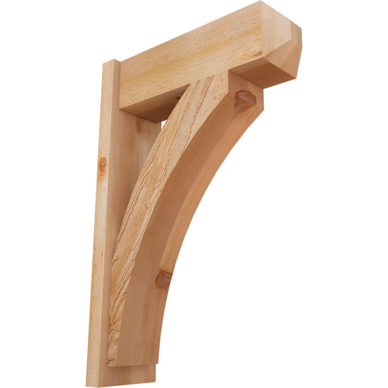 Thorton Craftsman Rustic Wood Outlooker,  24" D x 36" H , 8" W Western Red Cedar (Rough Sawn)