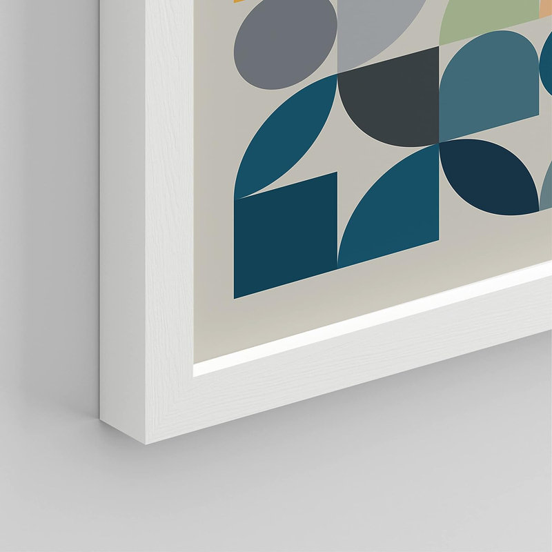 Reproduction de 4 pièces Mid-Century Mid-Century, H 14 po x l 11 po x P 1 po, Cadre blanc