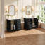 Meuble-lavabo double 72 po avec lavabo en céramique et 6 tiroirs avec portes à fermeture en douceur-83238602