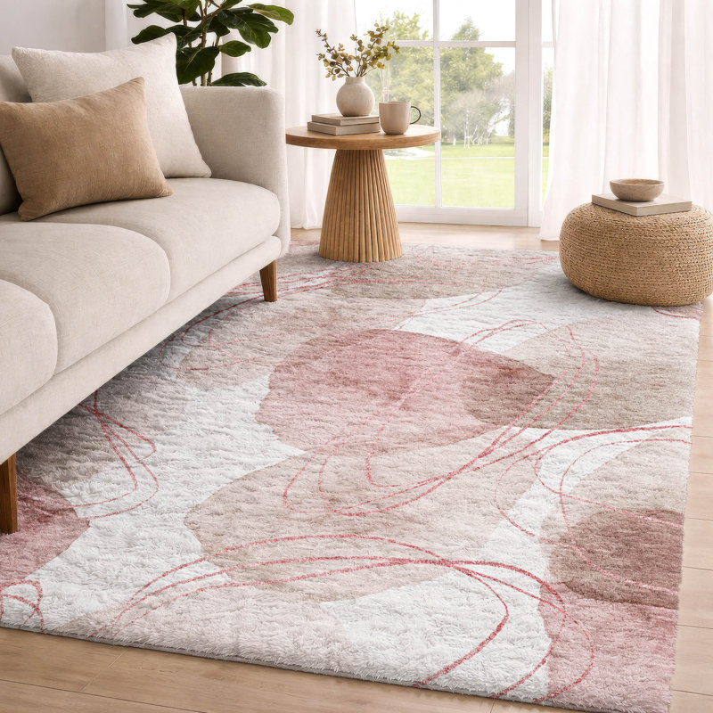 Tapis à poils longs lavable à la machine de qualité supérieure ADS544, Merlot, 3' x 5'