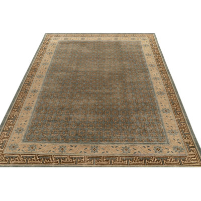 Distressed Homage Hand Knotted Wool Floral Area Rug