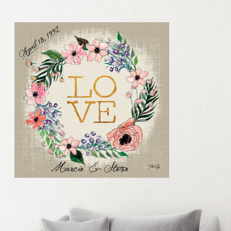 Décalcomanie murale amour personnalisée, H 30 po x l 30 po, Oui