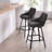 Absalom Modern Industrial Swivel Upholstered 25.6'' Linen Counter Stool with Metal Frame-505018660-474628405