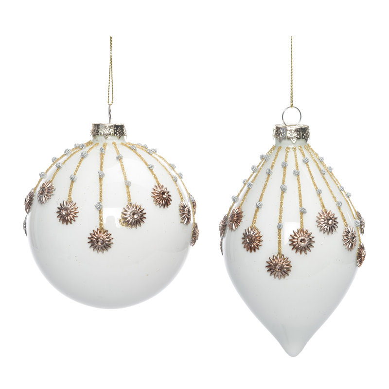  Ensemble de 2 décorations de Noël décoratives en verre