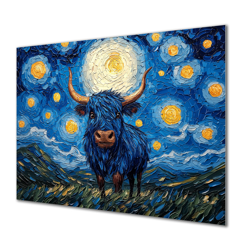«Dynamic Storm Of Yak» par Vincent II - décor métallique Yaks, impression moderne sur métal, H 30 po x l 40 po