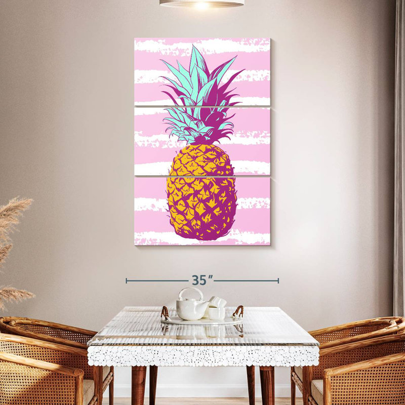 Yarlin Pastel Stripes Pineapple, 50" H x 32" W