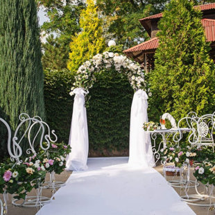Garden Arch Trellis with Pillars for Climbing Plants Metal Arch, Wide Sturdy and Durable Garden Arch for Lawn, Party, Ceremony Wedding Decoration.