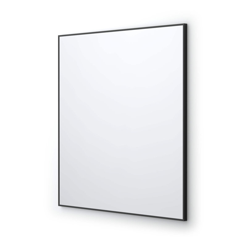 Premium Metal Frame Shatterproof Wall Mount Mirror - FM1, Matte Black, 36" x 36"