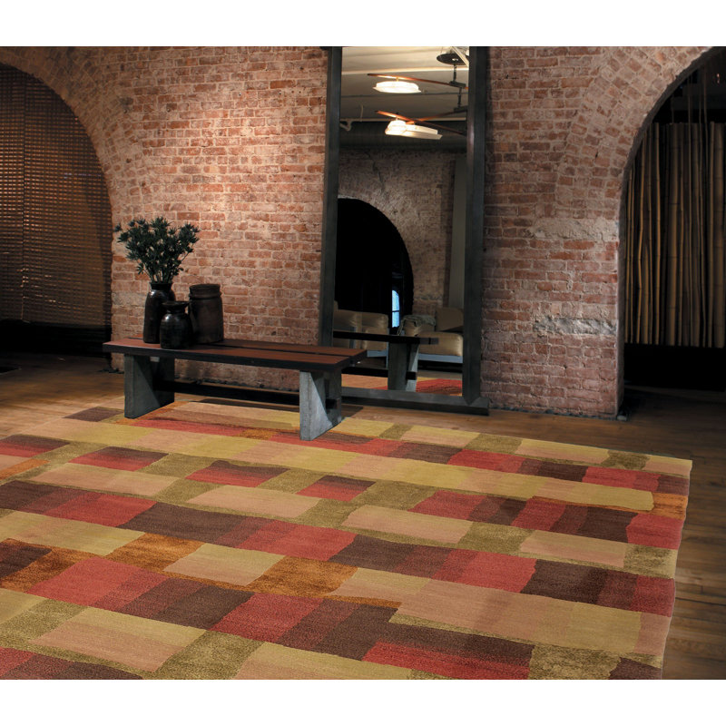 Eva H Hand Knotted Geometric Area Rug, Rectangle 9' x 12'