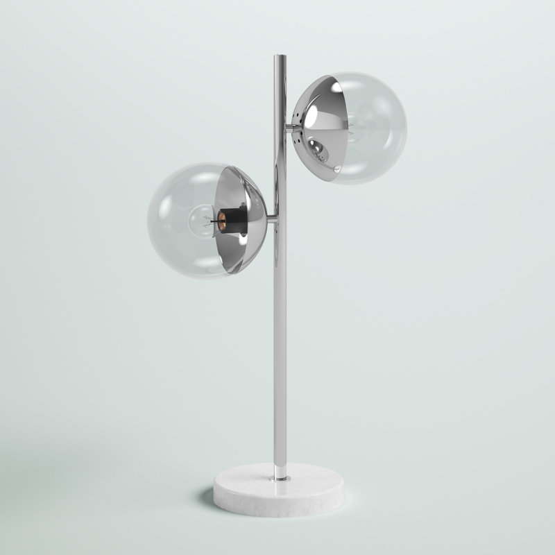 Lampe de table 23 po Yearby, Chrome, Transparent