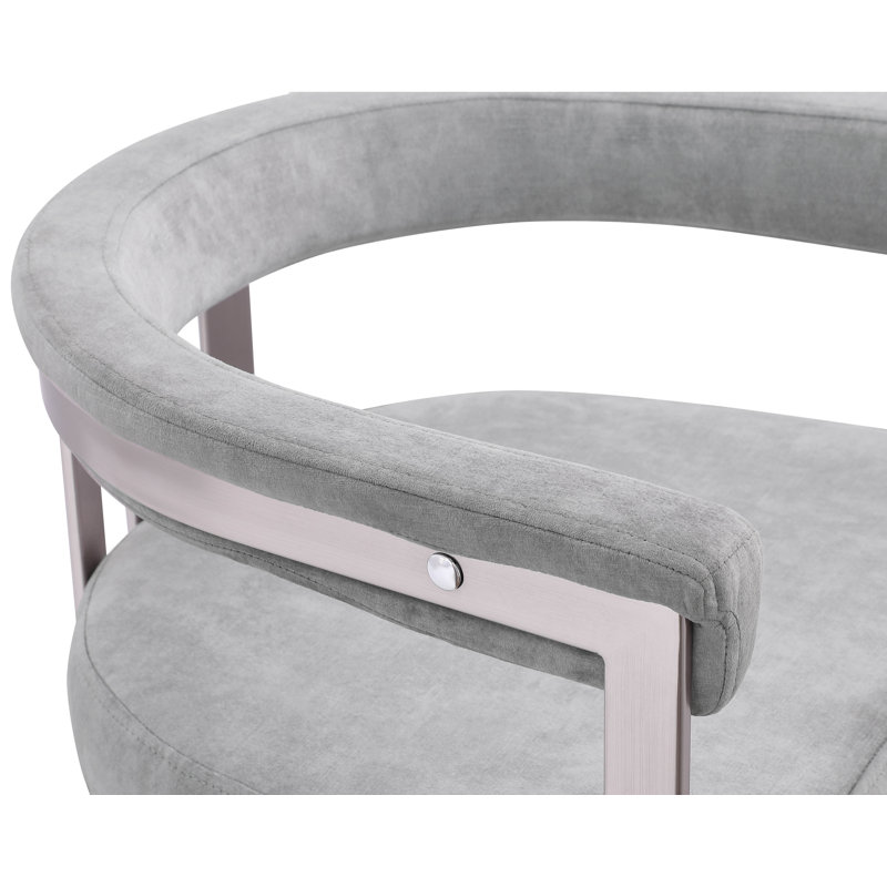 Fauteuil en velours Marcello Kenlea, Velours gris