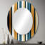 Élégant motif rayé doré et blanc - miroir décoratif rayé, grand miroir mural doré, impression d'art en métal-122496853-122496856