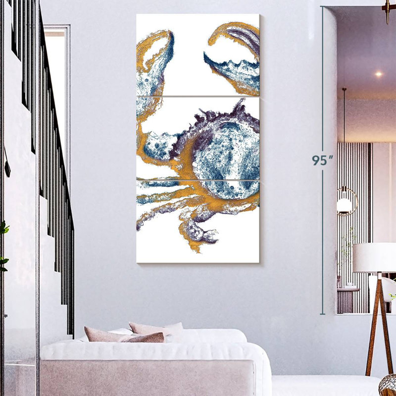 Crabe bleu doré Surf Side, H 27 po x l 12 po