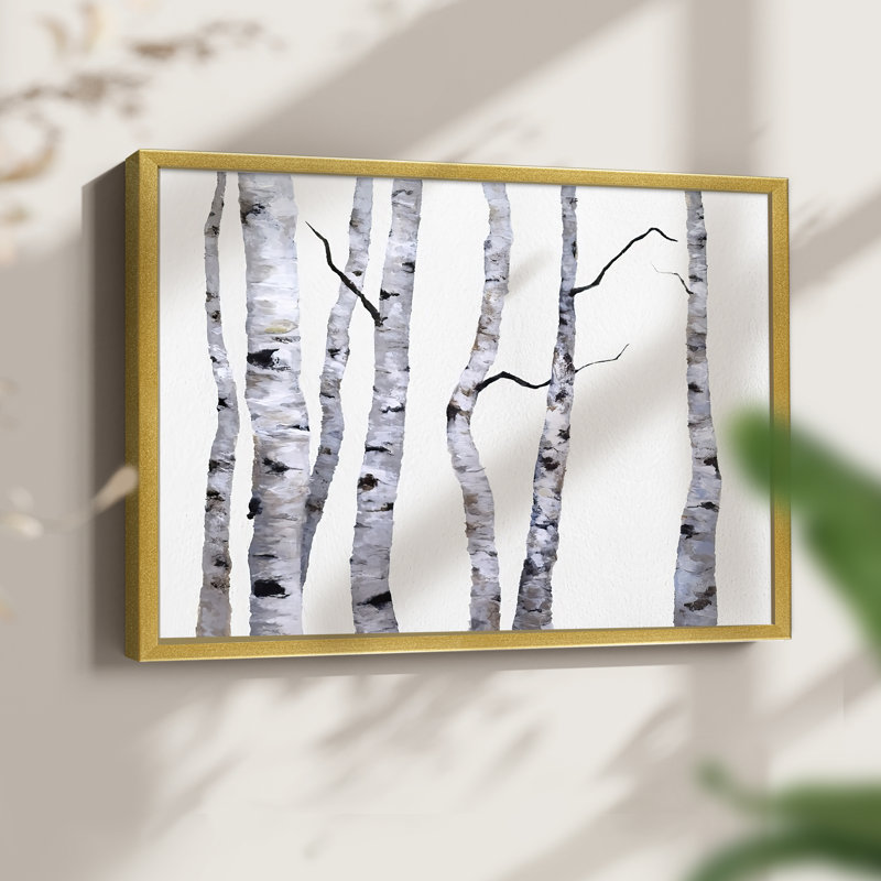 Birch Trees I -Framed Print - Restickable, 11" H x 14" W