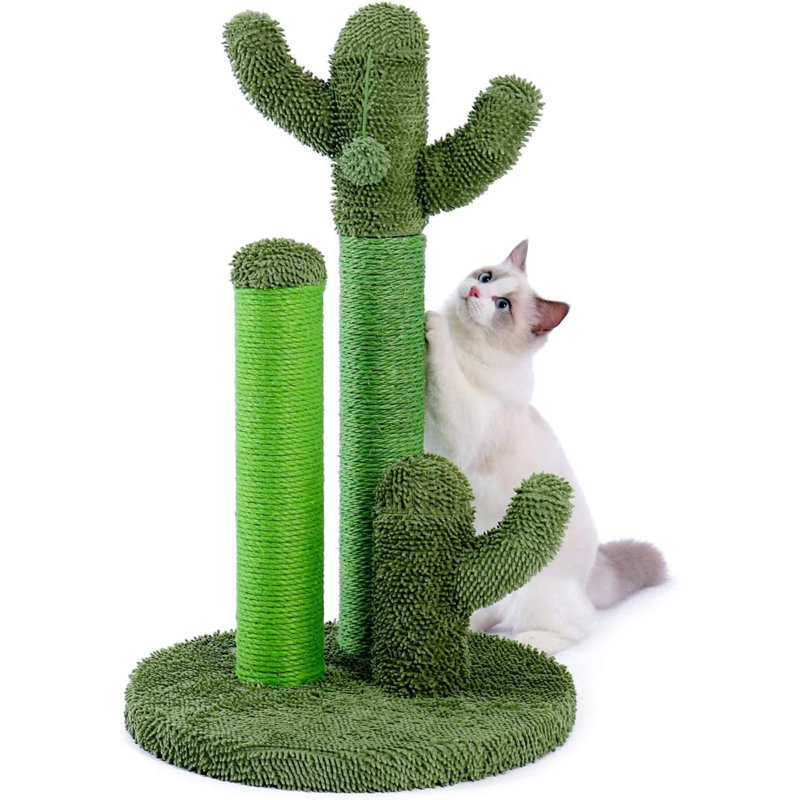 Large Green Cactus Cat Scratching Post with Sisal Rope
