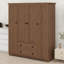 Armoire spacieuse à 4 portes avec tiroirs et rails suspendus-1144888253