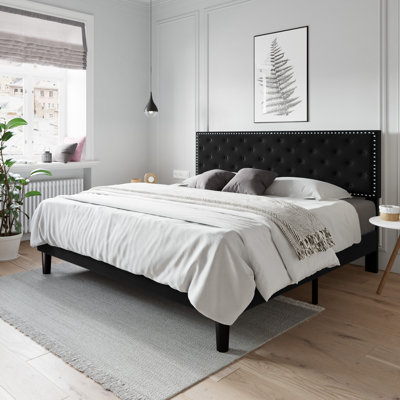 Basnett Upholstered Platform Bed by Ebern Designs