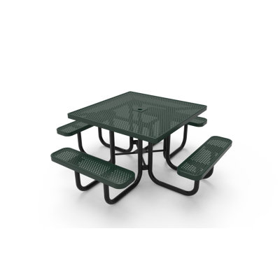 Table de pique-nique carrée poinçonnée 46In