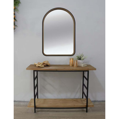 Miroir arqué en bois deux tons