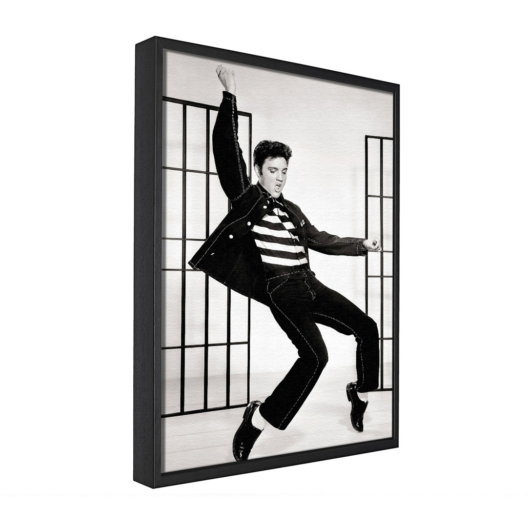 Elvis Jail House Rock B N W - Einzelner Bilderrahmen Kunstdrucke